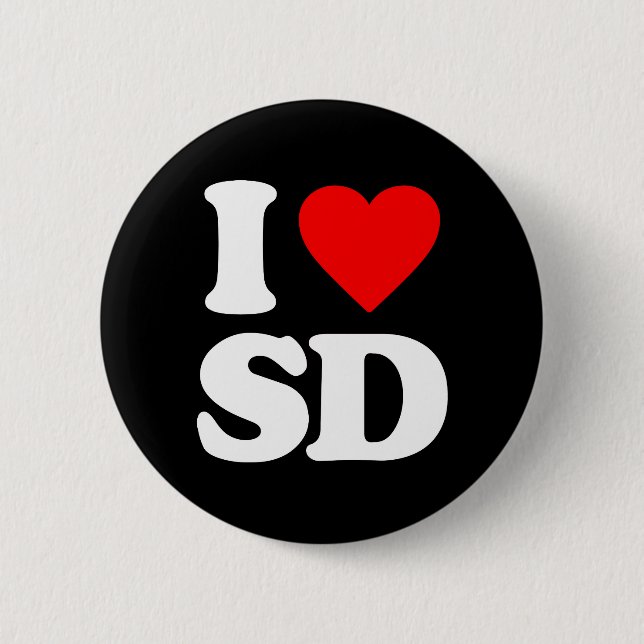 I LOVE SD 2 INCH ROUND BUTTON (Front)