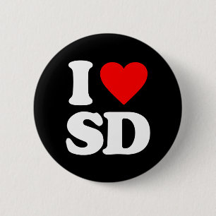 I LOVE SD 2 INCH ROUND BUTTON