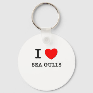 I Love Sea Gulls Keychain