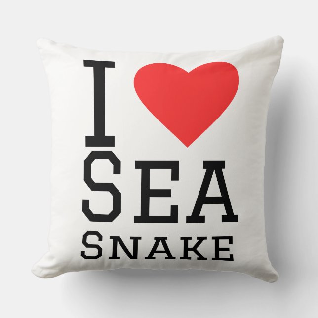 I love sea snake throw pillow (Front)