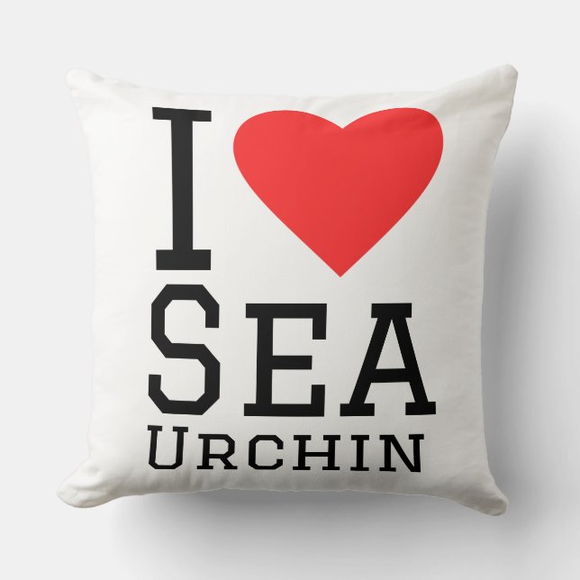 I love sea urchin throw pillow (Front)