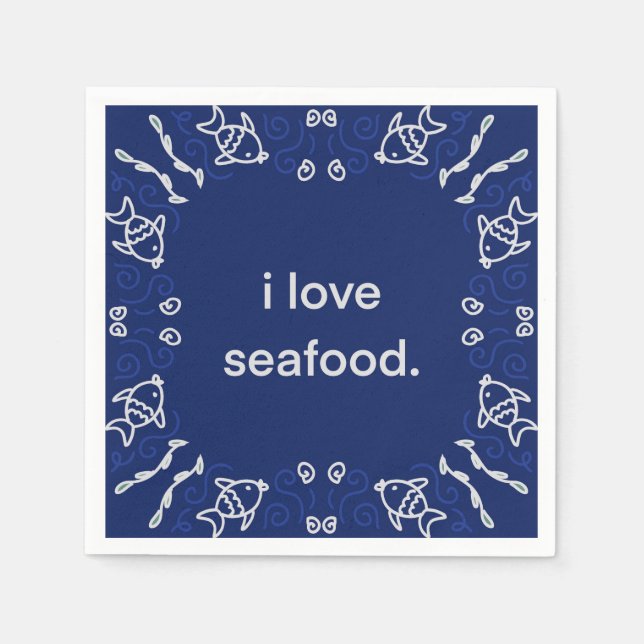 I love Seafood Napkin (Front)