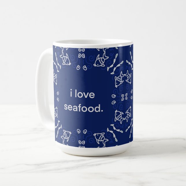 I love Seafood Napkin Coffee Mug (Front Left)