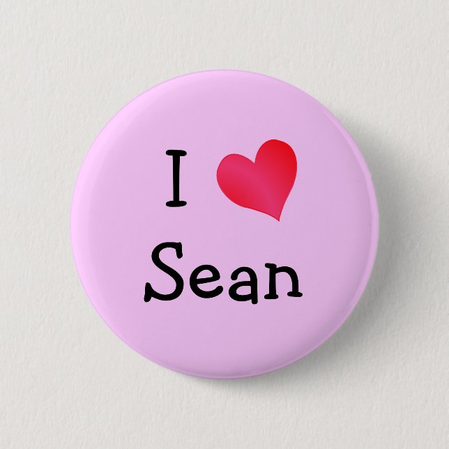 I Love Sean 2 Inch Round Button (Front)