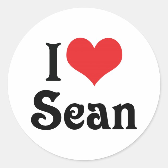I Love Sean Classic Round Sticker (Front)