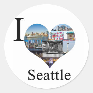 I Love Seattle Classic Round Sticker