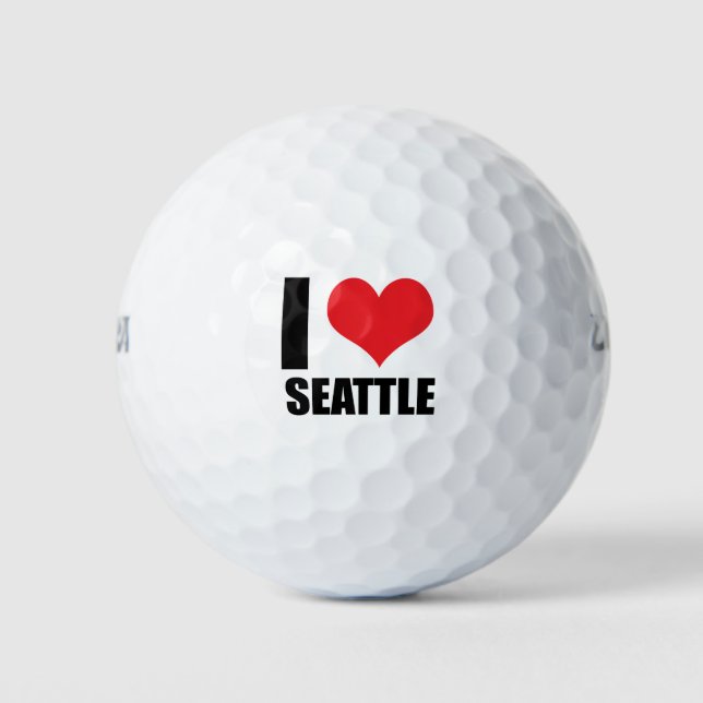 I love Seattle Golf Balls (Front)