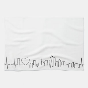 I love Seattle in a extraordinary style Kitchen Towel