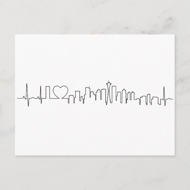 I love Seattle in a extraordinary style Postcard (Front)
