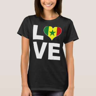 I Love Senegal Heart Flag Senegal T-Shirt