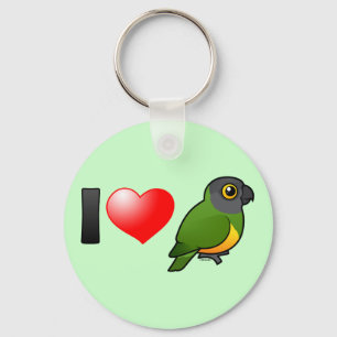I Love Senegal Parrots Keychain