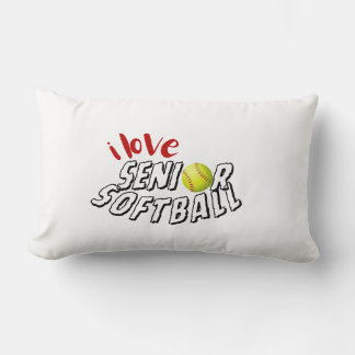 I Love Senior Softball Throw Pillows