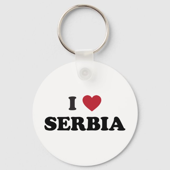 I Love Serbia Keychain (Front)