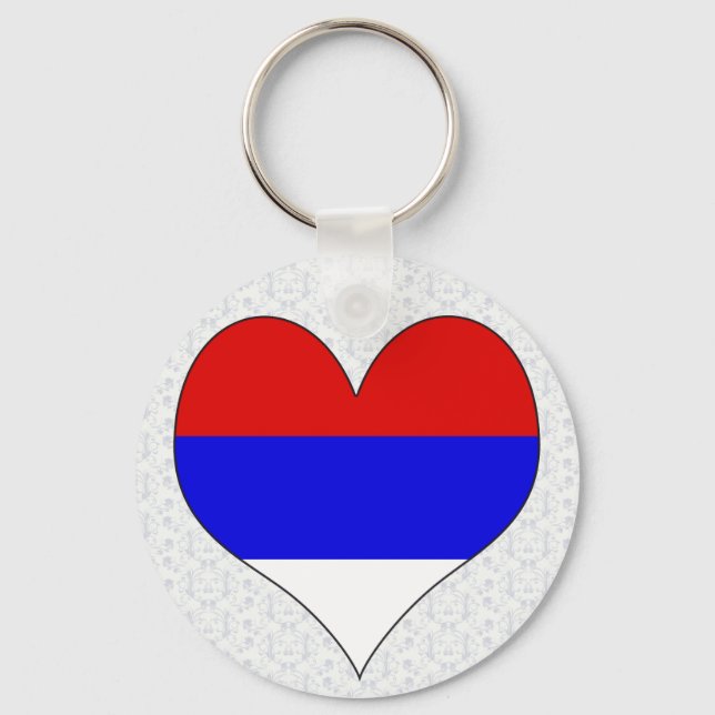 I Love Serbia Keychain (Front)