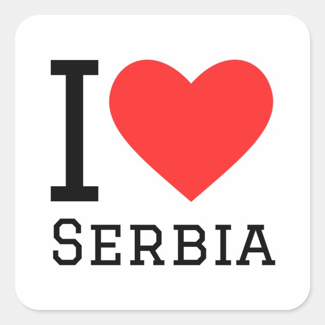 I love serbia square sticker (Front)