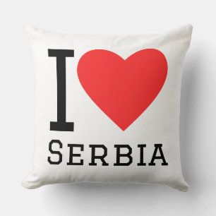 I love serbia square sticker throw pillow