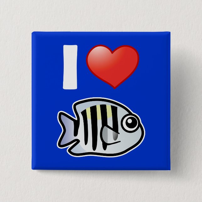 I Love Sergeant Major 2 Inch Square Button (Front)