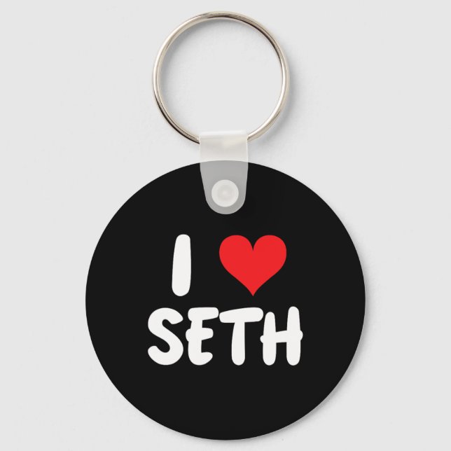 I Love Seth - Heart - Name  Keychain (Front)
