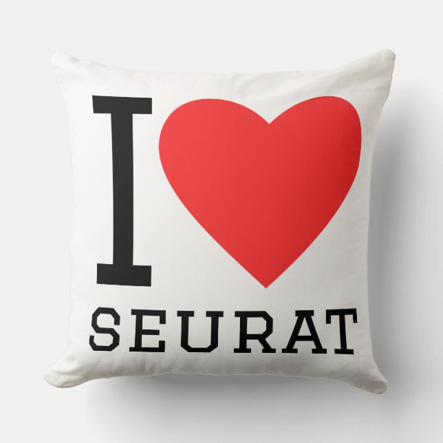 I love seurat throw pillow (Front)