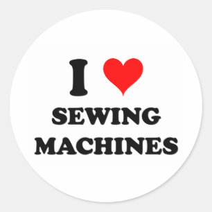 I Love Sewing Machines Classic Round Sticker