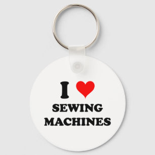 I Love Sewing Machines Keychain