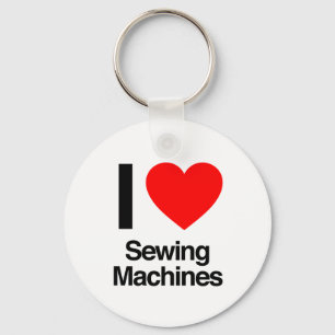 i love sewing machines keychain
