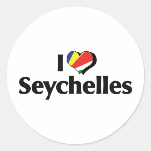 I Love Seychelles Flag Classic Round Sticker