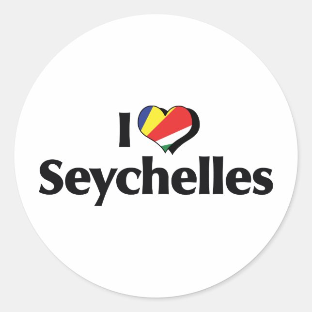 I Love Seychelles Flag Classic Round Sticker (Front)