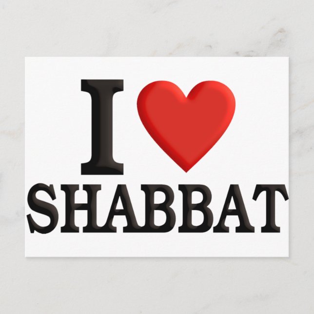 I love Shabbat Postcard (Front)