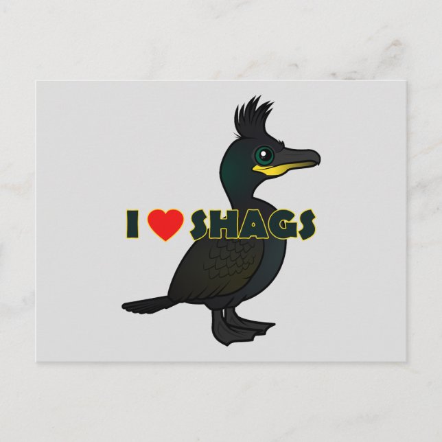 I Love Shags Postcard (Front)