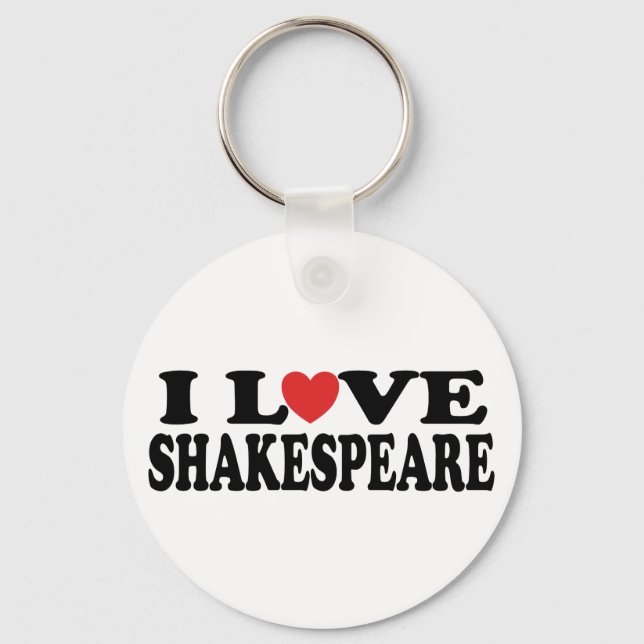 I Love Shakespeare Gift Keychain (Front)
