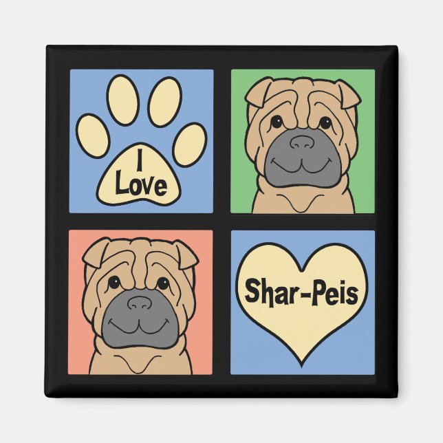 I Love Shar-Peis Magnet (Front)
