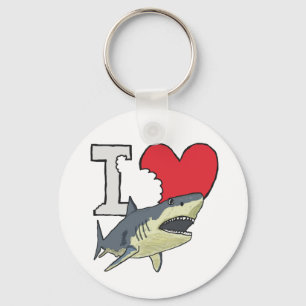 I Love Sharks Keychain