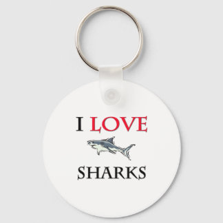 I Love Sharks Keychain