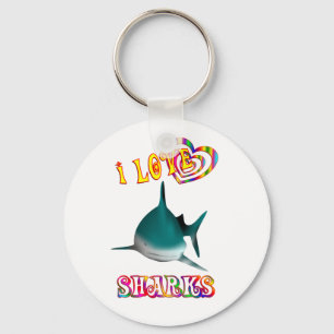 I LOVE SHARKS KEYCHAIN