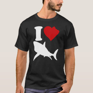 I Love Sharks Red Heart Funny Shark Lover Sharks T-Shirt