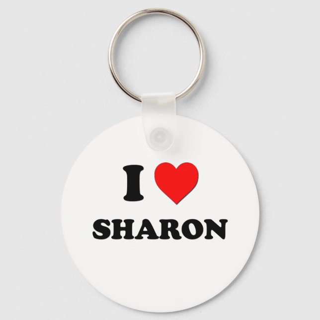 I Love Sharon Keychain (Front)