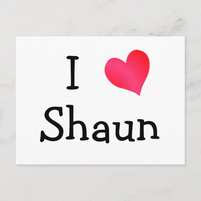 I Love Shaun Postcard (Front)