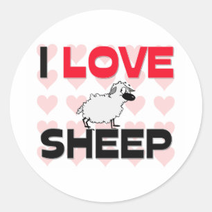 I Love Sheep Classic Round Sticker