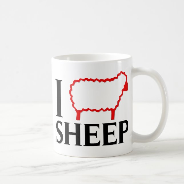 I Love Sheep Coffee Mug (Right)