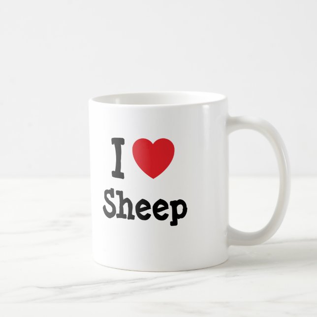 I love Sheep heart custom personalized Coffee Mug (Right)