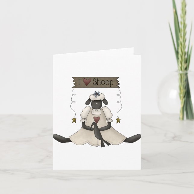 I Love Sheep Note Cards (Front)