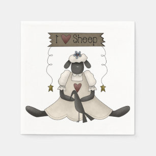 I Love Sheep Paper Napkins