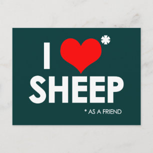 I Love * Sheep Postcard