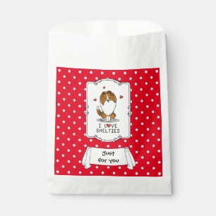 I Love Shelties (sable 2) Shetland Sheepdogs Cute Favour Bag