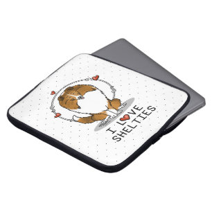I Love Shelties (sable 2) Shetland Sheepdogs Cute Laptop Sleeve