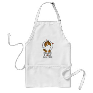 I Love Shelties (sable 2) Shetland Sheepdogs Cute Standard Apron