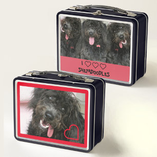 I Love Shepadoodles Metal Lunch Box