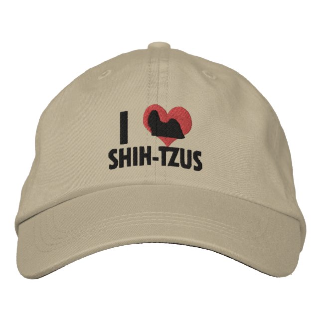 I Love Shih Tzus Embroidered Hat (Front)