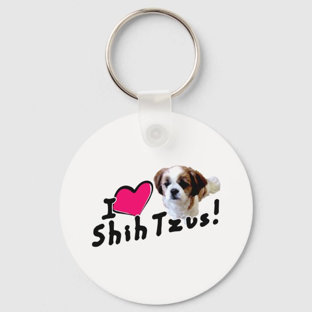 I love Shih Tzus! Keychain (Front)